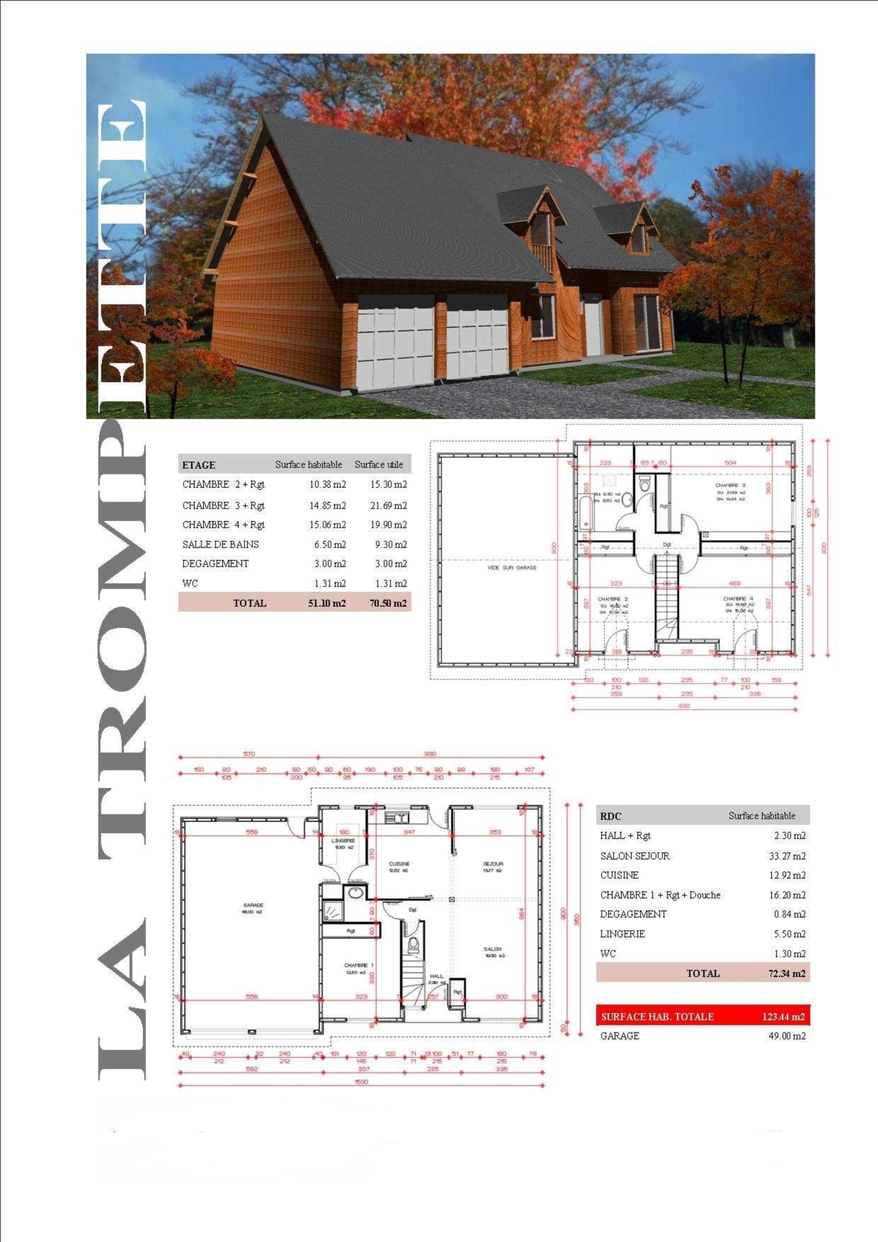 Plans et perspective — La Trompette
